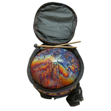 Lotus Hand Pan Drum with Drum Mallets Carry Bag, Percussion Instrument for Music Education