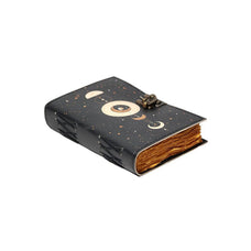 Sun and Moon Leather Journal with Lock