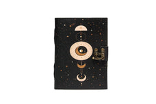 Sun and Moon Leather Journal with Lock