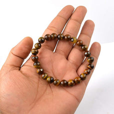 Tiger Eye 8 mm Bracelet, Tiger Eye Bracelet for Courage, Protector and Will Power.