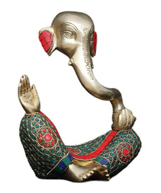 Ganesha Statue In Brass Modern Ganesha Idol Lord Ganesh Elephant God Ganapathi Sculpture Figurine Ganpati Vinayaka Murti Home Decor Gifts.