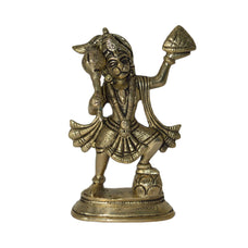 Brass Hanuman Ji Murti Idol Statue for Pooja Puja Mandir Home Decor Showpiece Gift.