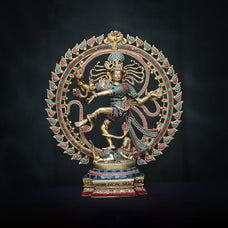 Lord Shiva Dancing Natraj Statue Brass Nataraja Statue Brass Shiva Idol Sculpture, Shiv Figurine Natrajan For outdoor Garden Home Decor Gift.