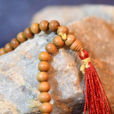 Wooden Handmade Tulsi Japa Mala Prayer 108 Beads for Pooja & Wearing Daily.