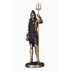 Brass Shiva Statue, Lord Shiva Statue Large, Shiv Shankar Mahadev Trishul Hindu God, Adiyogi Statue, Meditating Shiva Idol, Home Decor Gifts.