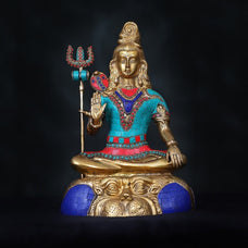 Shiva Statue Brass Stonework Lord Shiva Idol, Large Shiv Siva Figurine Natraj Divine Adiyogi Natraja Hindu god Dance Outdoor Home Decor Gift.