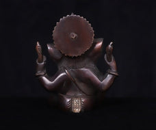 Handmade Ganesh Statue, Brass Ganesha Idol, Vintage Rustic Ganpati Figurine Vinayak Unique Sculpture Minimalist Home Decor Housewarming Gift.