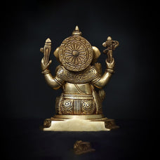 Ganesha Statue Brass Ganesh Idol, Ganesh Figurine, Hindu God Elephant Ganapati New Beginning,Home, Decor Temple Corner Entrance Gifts.