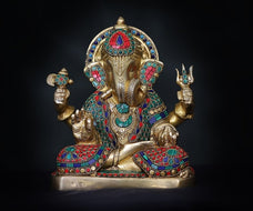 Handcrafted Brass Ganesha Statue - Hindu Elephant God Sculpture, Brass Ganesh Figurine, Ganpati Idol For Birthday, Home Decor Spiritual Gift.