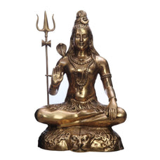 Brass Shiva Statue, Adiyogi Shiva 58 CM Hindu God Shiva Idol Large Size Shiv statue Mahadev For Temple Pooja Corner Home Garden office Gifts Vedaayu.