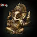 Brass Ganesha statue, 15 CM Ganesh Idol, Ganesha Figurine, Elephant head God, Antique Ganesha For Home, Decor, Temple, Pooja, Gifts..